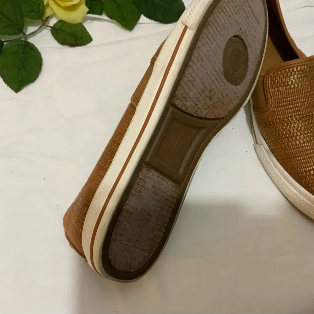 Lauren by Ralph Lauren Jinny Womens Woven Slip-On Sneaker. Tan Cushionin 8 B